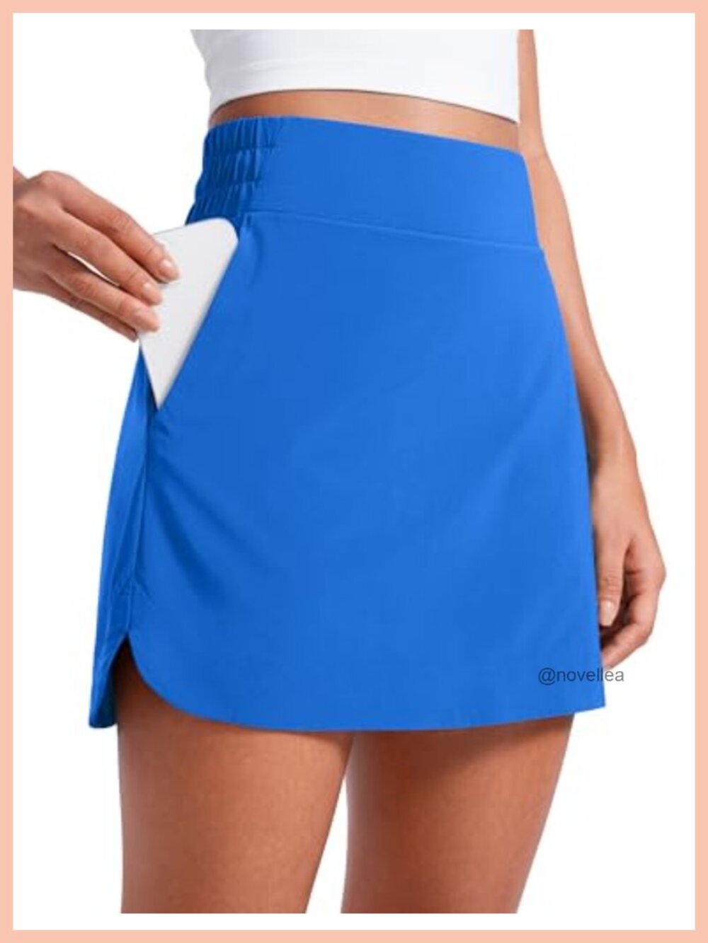 High Waisted A-Line Golf Skort with Pockets and Split Hem